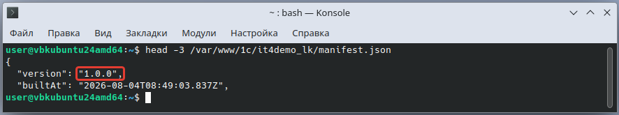 Файл manifest.json с полем version